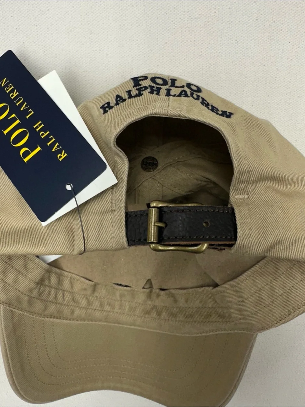 Polo Ralph Lauren Polo Bear Chino Ball Cap Leather Strap back Khaki